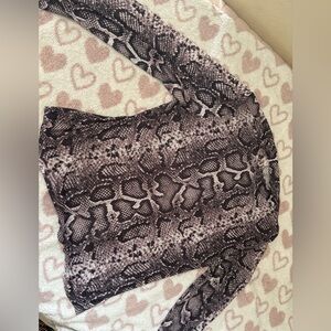 SHEIN Snake Print Mesh Top